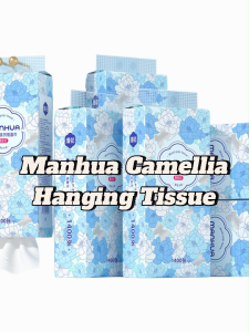 【6 Packs/Box】ManHua Camellia Hanging Tissue 4-Ply 1400 Sheets | Large Pack Tissue | Lucky Home
