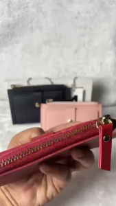 Mini Card Holder Wallet with PU Leather ZipperPinkPURPLE