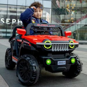 xe Ô tô điện trẻ em cao gấp giá rẻ 808 - xe ô tô điện có bàn chân ga có nhạc có đèn và điều khiển từ xa