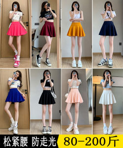Red Team Performance Short Skirt Square Dance Skirt A-Line Pleated Student Uniform Skirt High Waist Elegant Cotton Blend