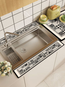 Kitchen Sink Side Water Absorbent Pad Stove Top Long Silicon Dendroid Draining Mat Cuttable Water Control Cup Mat