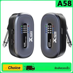 ระบบกีตาร์ไร้สาย Xvive A58 5.8GHz เครื่องส่งสัญญาณและตัวรับสัญญาณกีตาร์ไร้สายสำหรับปิ๊กอัพแบบแอคทีฟหรือพาสซีฟ กีตาร์ไฟฟ้า/กีตาร์โปร่ง เบส
