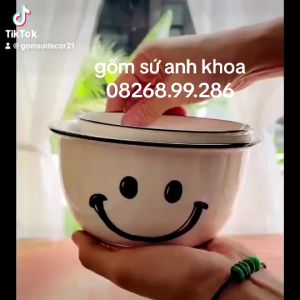 Siêu Sale Rẻ - Tổng Hợp Bộ Bát Đĩa Gốm Sứ Decor Bát Ăn Cơm Bát Ăn Chè Chén Dĩa Dễ Thương Hoạ Tiết Smile Xinh yêu cute dễ thương