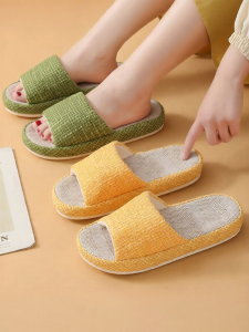 BEYOND | Flax Indoor Slipper Antiskid Sweat Absorptive