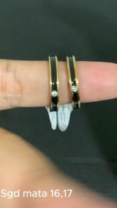 Cincin Titanium Gold Hitam Mata / Anti Karat Anti Luntur / Cincin Pria Wanita Anak / Stipppa