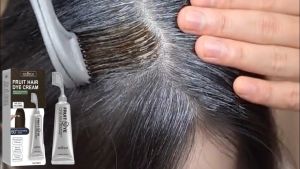 【Ready】EELHOE Black Hair Dye Cream Natural Fruit Hair Dye Cream White Hair To Black Permanent No Hair Damage