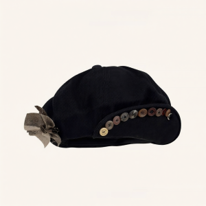 Mũ Beret Cổ Điển Có Khóa Dây Nơ Bằng Cotton Và Gai