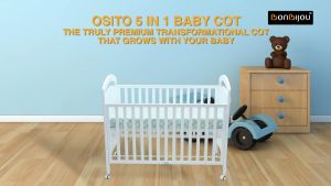 Bonbijou Osito 5-In-1 Baby Cot [FREE Foam Mattress]