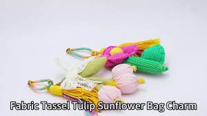 2026 Handmade Knitted Fabric Sunflower And Tulip Flower Bag Charm Clothing Bag Decoration Backpack Charm Accessory Gift