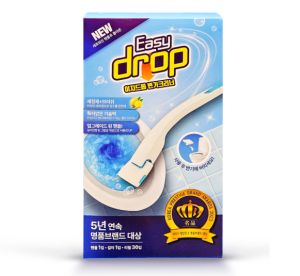 EasyDrop Toilet Cleaner NEW Handle with Refill Brush | Lemon Scent 36pcs | Hands-Free Easy Toilet Cleaning Ergonomic Grip