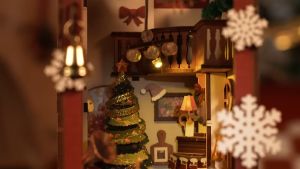 Year End Sales | Robotime Rolife Christmas Street DIY Book Nook Shelf Insert Puzzles (TGC06)