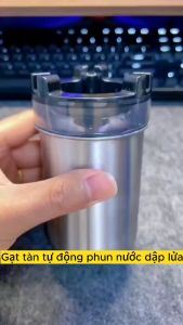 Gạt tàn thiết kế mới ngăn chứa nước để dập có phễu chống khói bay chất liệu ABS + thép không gỉ