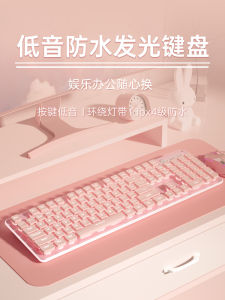 Pink Cute Wired Keyboard Mouse Set for Office Use Suitable for Desktop And Laptop Computers Ideal for Women Quiet Typing
