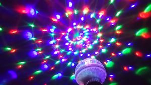 E27 6W Rotating Crystal Magic Ball LED Stage Light Bulb/360-Degree Rotating Mini Decorative Lamp for Disco Party DJ Christmas Party Effective