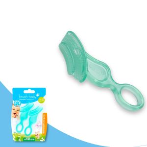 Brush-Baby Chewable Toothbrush Teal - - - ( British UK Brand brushbaby tooth brush baby silicone cleans teeth )