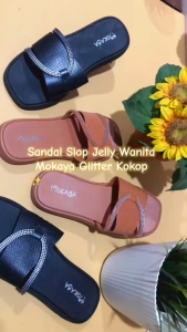 Sandal Slop Jelly Wanita Glitter Cantik Terbaru Bahan Karet Import - 2023 37/41
