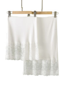 Summer Silk Fashion Tape Slip Dress Bottoming Skirt Womens Inner Wear Anti-Transparent Anti-Static Skirt Mid Length Long Length Lace Lining