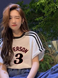 Pure Cotton Short Sleeve Printed T-Shirt for Women Summer Style Casual Work Clothing Loose Fit with Classic Pattern