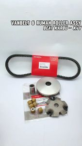 PAKET 2ITEM KVY RUMAH ROLLER ASSY BEAT + VANBELT BEAT KARBU SCOOPY SPACY LAMA KARBU