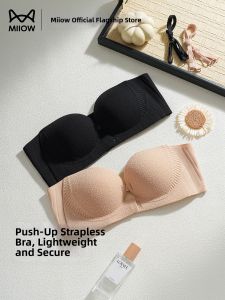 MiiOW | Front Closure Shoulder Strapless Gather Support Prevent Sagging Seamless Comfort Sub-Breast Gathering Bra