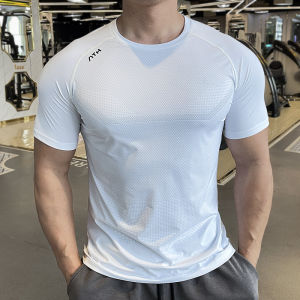 Mens Fitness Short Sleeve T-Shirt Quick Dry Outdoor Sports Running Training Top Breathable Moisture Wicking Summer New Arrival