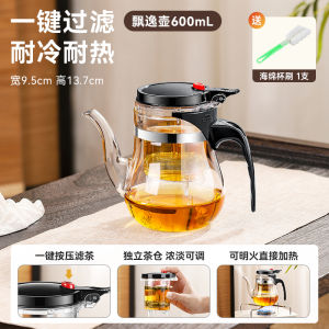 Heatable Glass Tea Pot with Filter for Brewing Flower Tea Spill-Proof Durable Heat Resistant Tea Set for Dining And Cooking