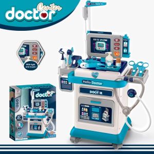 Little Doctor Mobile Medical Cart Playset with Light and Music for Kids