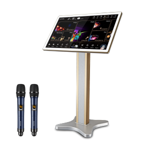 inandon 21.5" HD 4-in-1 Home Karaoke Set System with Mic – 500G HDD Karaoke Touch Screen Jukebox + Digital Mixer + Dual UHF Wireless Mics Premium KTV Set for Family & Party Fun