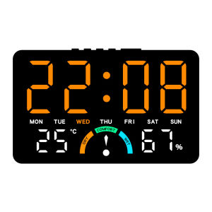 1PC Large LED Digital Clock Indoor Thermometer Hygrometer Alarm Clock with Big Digits for home decor