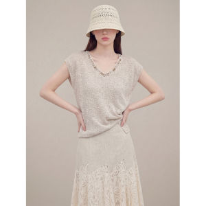 GULILI | Vintage-Inspired Resort Style Linen Knit Lace Outfit