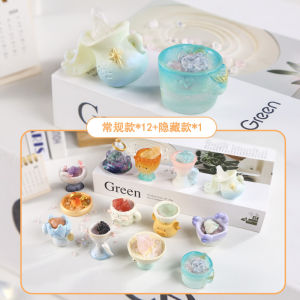 Twelve Zodiac Pai Crystal Blind Box New 2025 Birthday Gift Lucky Stone for Girls Small Bean Figurine Collectible Resin Model
