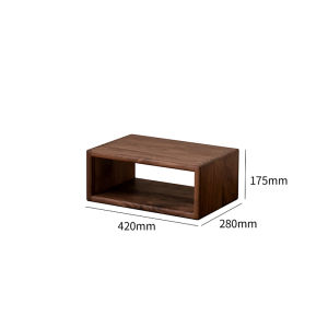 Solid Wood Small Bookcase Free Combination Cabinet Minimalist Modern Shelf Bookshelf Grid Cabinet Black Walnut Living Room Bedroom