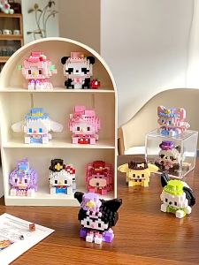 Blok Bangunan Mainan Anak Perempuan Mainan Bricks Mini Karakter Kartun Kuromi Panda DIY Puzzle