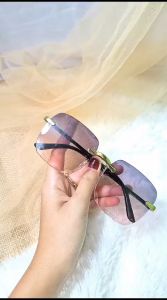 Kacamata Hitam Wanita Fashion Gaya Tanpa Bingkai Kacamata New Fashion