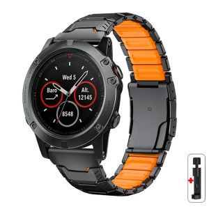 26mm 22mm Titanium Silicone Strap for Garmin Fenix 8 E 47mm 51mm 7X 6 6X 5X/Epix Pro/Quatix/Tactix QuickFit Watch Band Bracelet