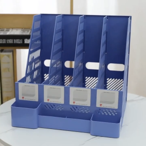 Four-Link + Pen Holder File Management Rack File Frame Storage Box Data Rack Desktop File Column Office Supplies