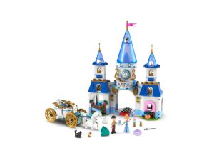 LEGO Disney 43275 Cinderellas Castle & Horse Carriage (596 Pieces) Balok Mainan Anak (6 Tahun+)