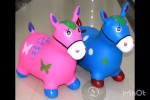 Kuda-kudaan Karet Mainan Tunggang Anak Animal Jumping Hewan Sapi Ada Suara dan Lampu Bahan Tebal