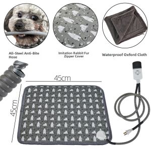 Pet Heating Blanket Electric Waterproof Tear-Resistant Detachable Washable Warm Pad Dog Cat Electric Heated Pad Pet Supplies 110V