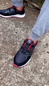 NAZ RIMAL - Sepatu Sneakers Running Pria NAZ Kasual Sport Black Red Sepatu Jogging Pria 100% LOKAL