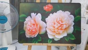 Tranh treo tường canvas VTC hoa mẫu đơn LunaCV-0253 60 x 40 cm nhiều mẫu và đa dạng khung