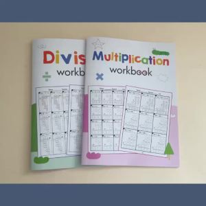 This set of 2 math exercise books is suitable for grades 3 to 5 - daily multiplication and division practice fun math activity