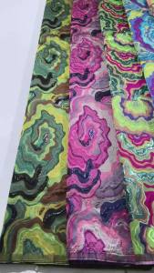Vibrant Colorful African Brocade Jacquard Lace Fabric with Swirling Wave Pattern Premium Textile For Womens Dresses Gowns