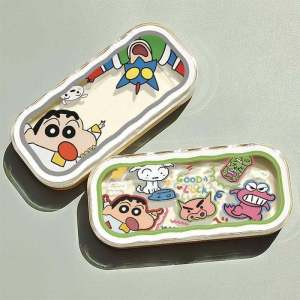 Large Size Portable Anti-Pressure Cartoon Pencil Xiao Xin Sunglasses Storage Box Transparent Cute Ins Pressure Resistant