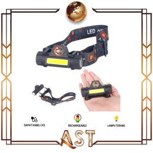 Headlamp Lampu LED Senter kepala Terang Recharger Mini Swat