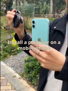 เลนส์โพลาไรซ์สำหรับกล้องโทรศัพท์อเนกประสงค์ ดีไซน์หมุนได้ คลิปติดเลนส์กล้องโทรศัพท์แบบมืออาชีพ