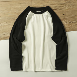 Every Color Loves American Heavy Weight Raglan Sleeve Autumn and Winter Mens Contrast Color Long Sleeves Bottoming Shirt T-shirt Couple Wearable