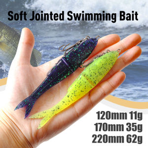 1PC Soft Swimming Bait 120mm 11g 170mm 35g 2 Section Sinking Soft Jointed Bait Segmented Lifelike Artificial Bass Fishing Lure