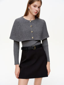 DUSHU | Retro Cable Knit Detachable Womens Set