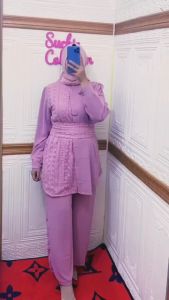 ONE SET CRINKLE MIX BRUKAT MALIKA/ATASAN MUSLIMAH TERBARU/BUSANA MUSLIMAH TERBARU